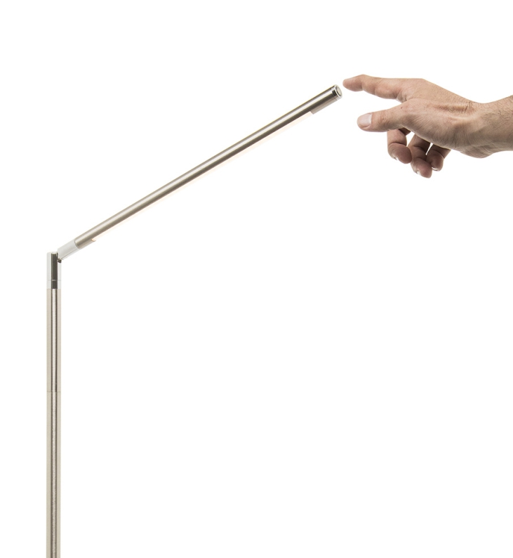6001 Pie de salón Led de lectura. 6W 3000k regulable con sensor táctil, níquel mate, orientable y giratorio. - Imagen 7