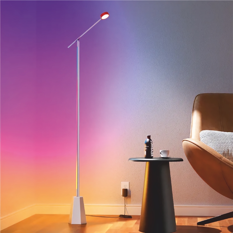 6017 Lampara de suelo LED 24W , Dimable, RGB Aluminio Mate - Imagen 2