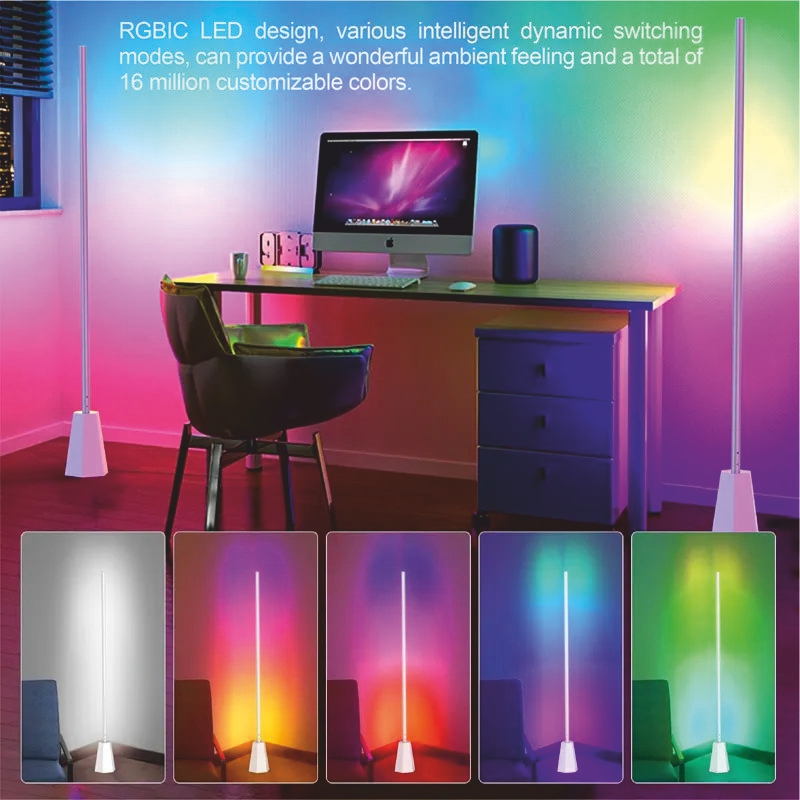 6017 Lampara de suelo LED 24W , Dimable, RGB Aluminio Mate - Imagen 8