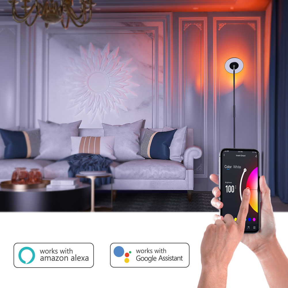 Pie de salón SMART, WI-FI + sensor táctil + APP control, regulable, 3000K- 6000K + RGB 25W, lacado BLANCO MATE - Imagen 11