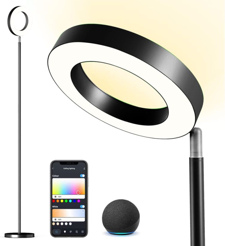 6016 Nuevo Pie de salón SMART, WI-FI , sensor táctil + APP control, dimable 3000K- 6000K + RGB 42W BLANCO, - Imagen 3