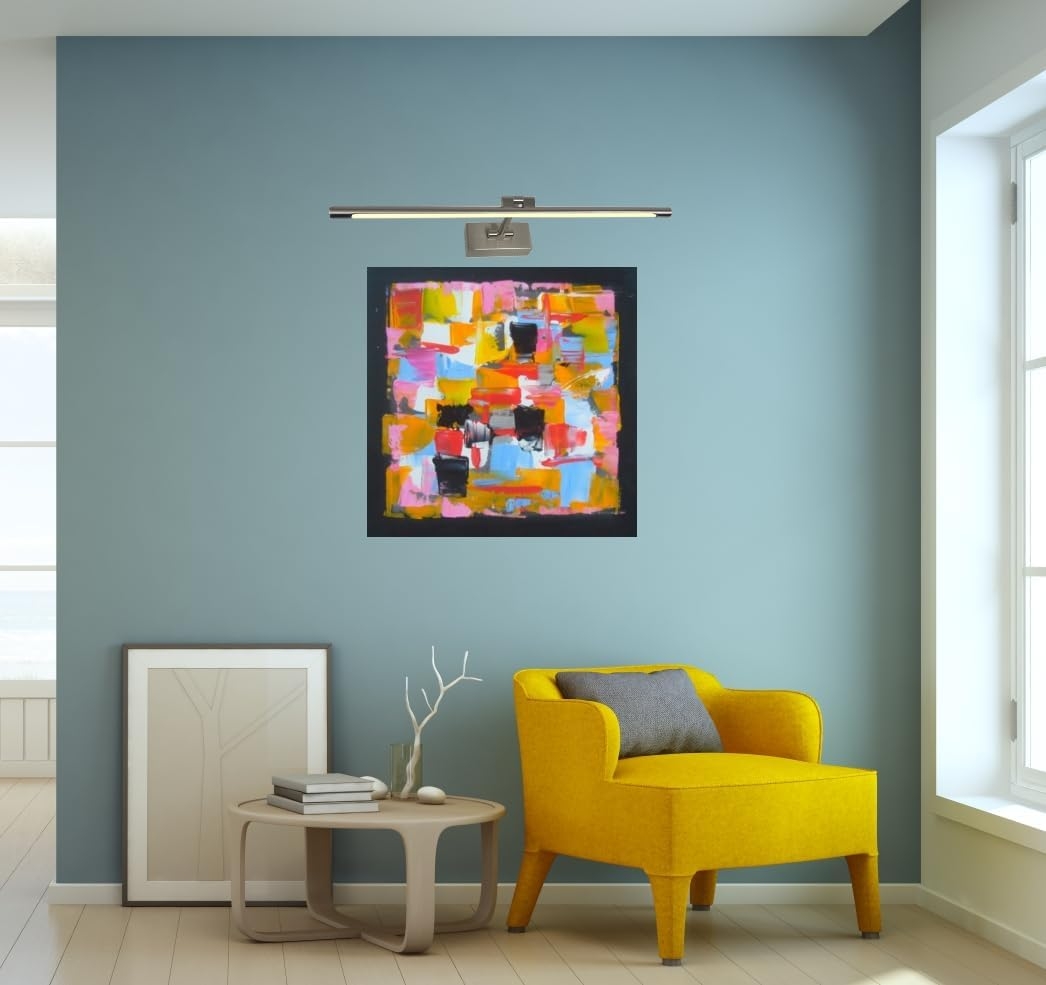 4111 Aplique LED de pared para cuadros, espejos 8W luz cálida, Niquel mate. 48cm - Imagen 6