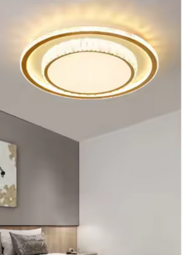 1044 Plafón de Techo Led 80W con mando , Regulable,dorado, redondo Ø40cm - Imagen 3