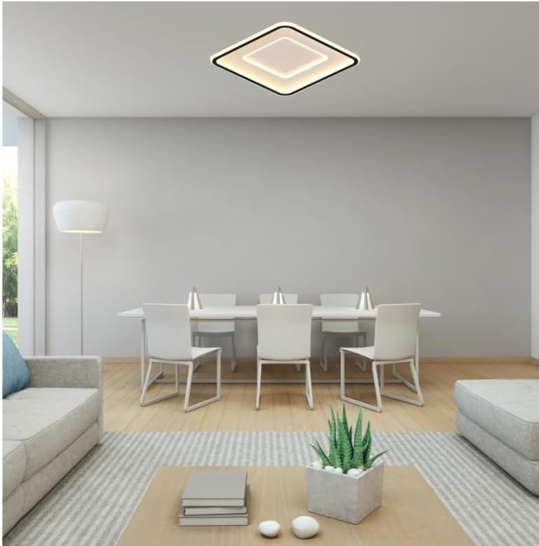 1046 Plafón de Techo Led 120W con mando, Regulable,plano, cuadrado 48x48cm - Imagen 7