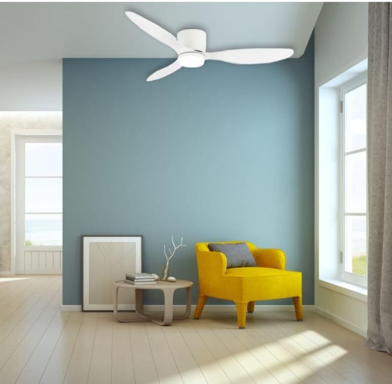 1052 Ventilador de techo con luz, silencioso DC, Blanco, Ø 107cm, - Imagen 8