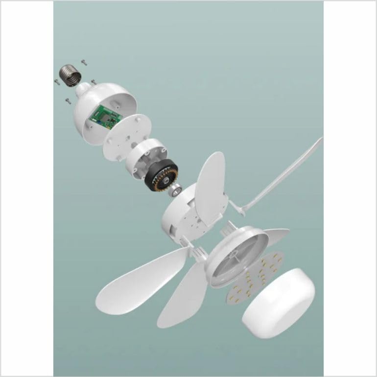 1055 Ventilador de techo con luz, silencioso DC. E27 BLANCO, Ø 46cm - Imagen 6
