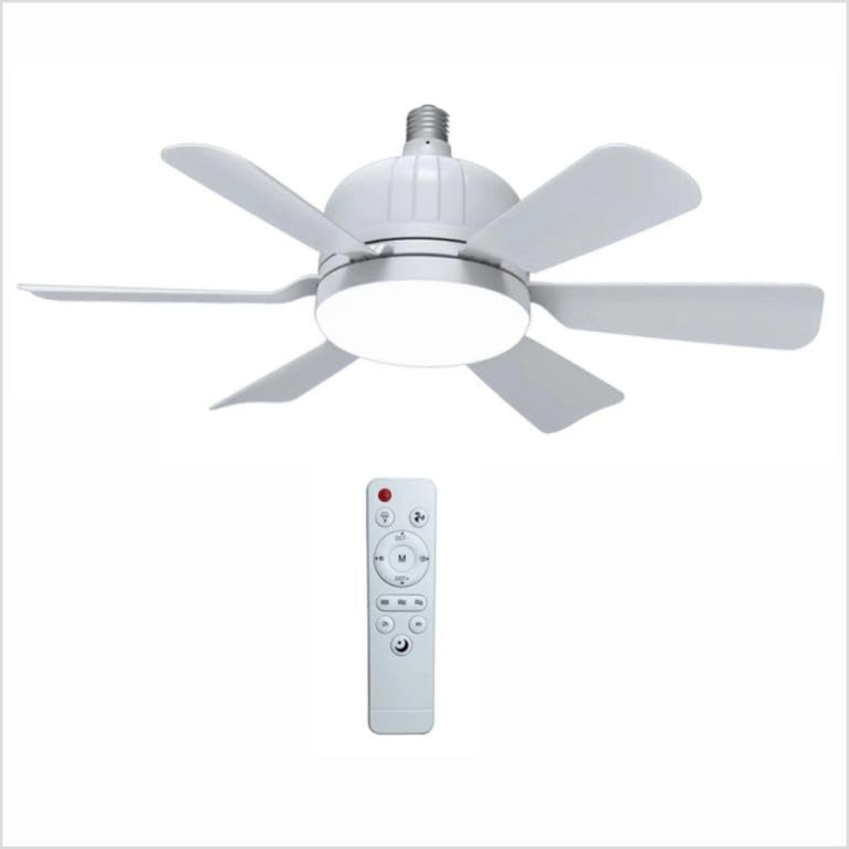 1055 Ventilador de techo con luz, silencioso DC. E27 BLANCO, Ø 46cm - Imagen 8