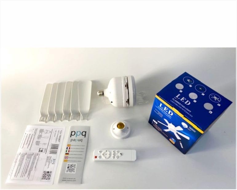 1055 Ventilador de techo con luz, silencioso DC. E27 BLANCO, Ø 46cm - Imagen 9