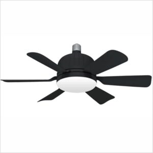 1056 Ventilador de techo con luz, silencioso DC, mando a distancia, NEGRO, E27 Ø 46cm
