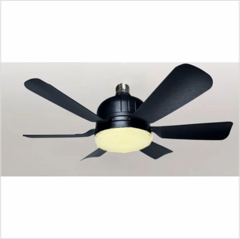 1056 Ventilador de techo con luz, silencioso DC, mando a distancia, NEGRO, E27 Ø 46cm - Imagen 5