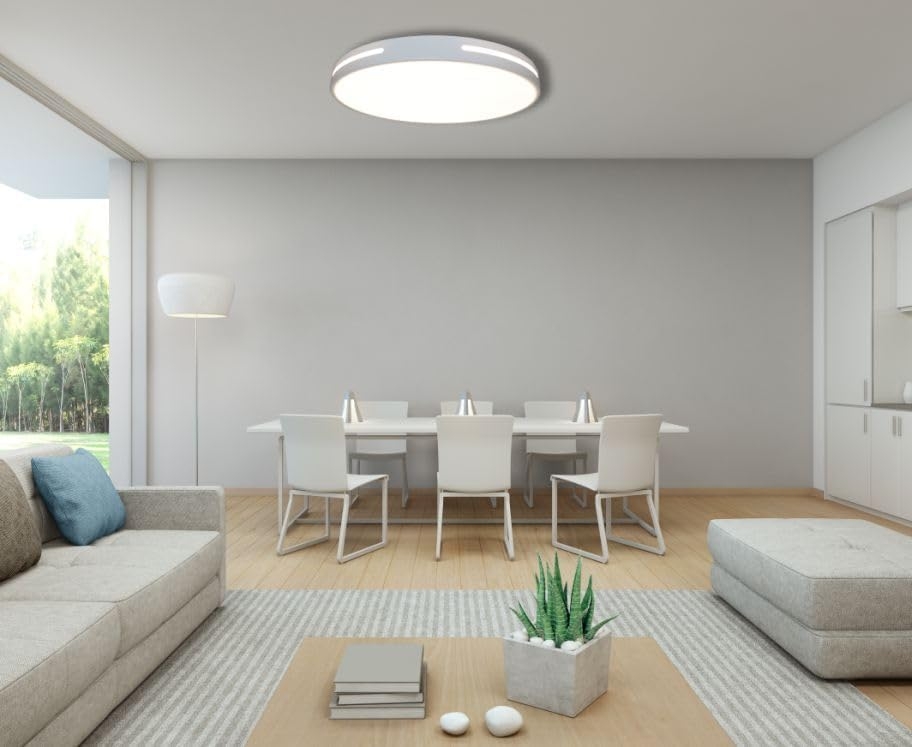 1040 Lampara de Techo Led 40w Lacado Blanco, redondo Ø40cm - Imagen 5
