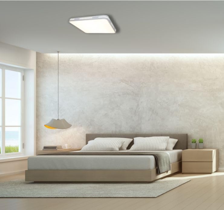 1041 Lampara de Techo Led 40w Lacado Blanco, Cuadrado 40x40cm - Imagen 5