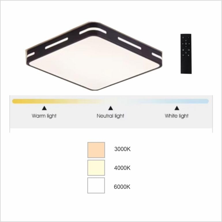 1048 Plafón de Techo LED 40W Negro. 40x40cm. - Imagen 3