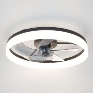 1050 Ventilador de techo con luz, silencioso DC, mando a distancia, NEGRO, Ø 50cm