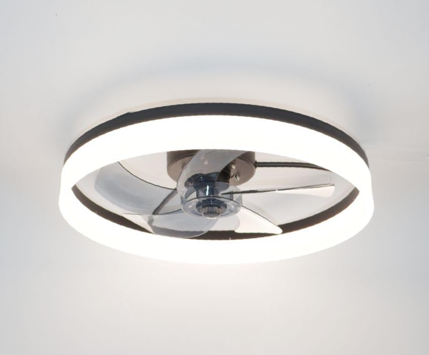 1050 Ventilador de techo con luz, silencioso DC, mando a distancia, NEGRO, Ø 50cm