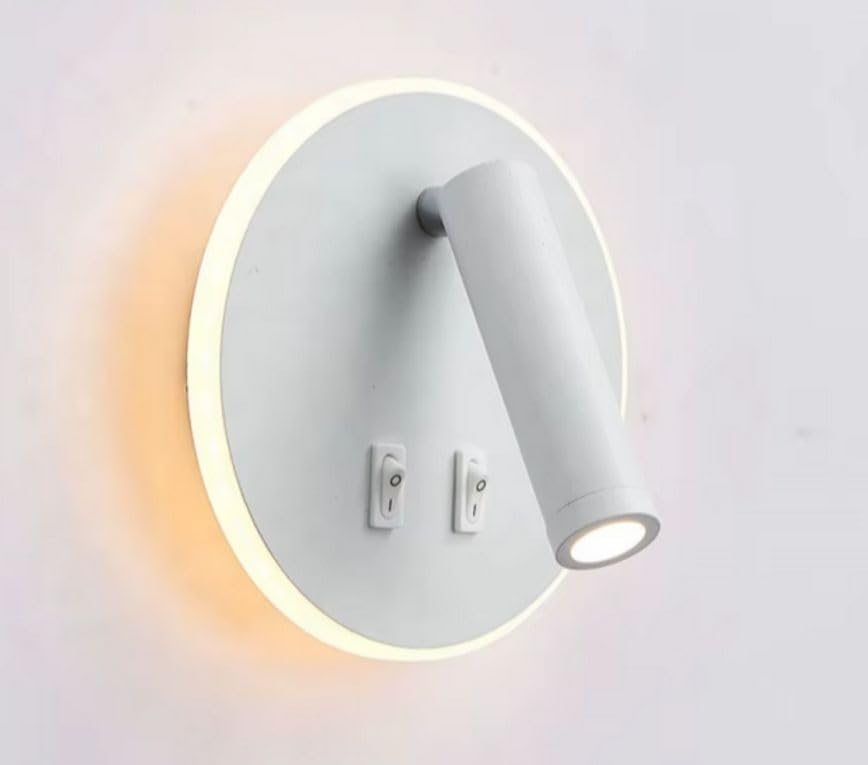 4115 Aplique LED de pared orientable y giratorio, lacado Blanco mate, led 3+9W 3000K.