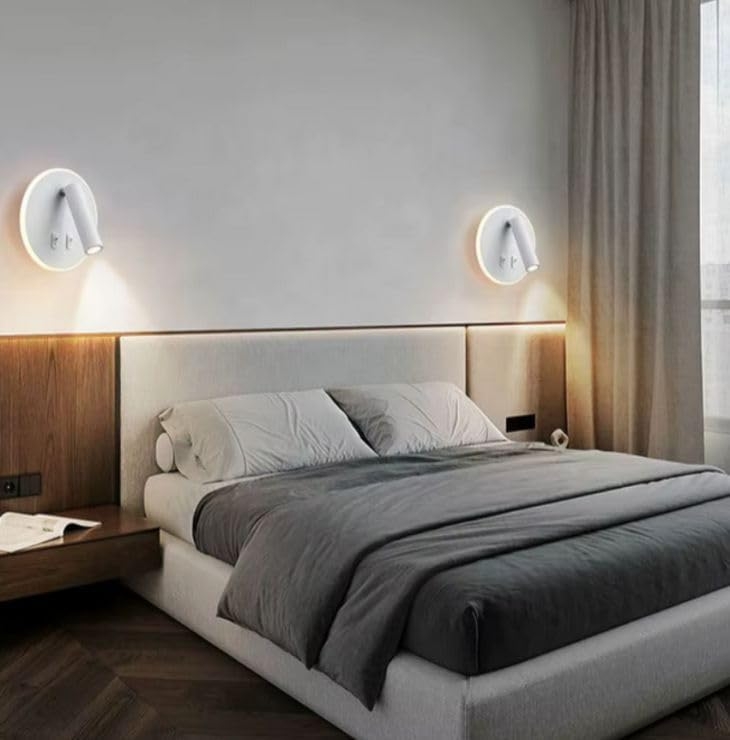 4115 Aplique LED de pared orientable y giratorio, lacado Blanco mate, led 3+9W 3000K. - Imagen 3
