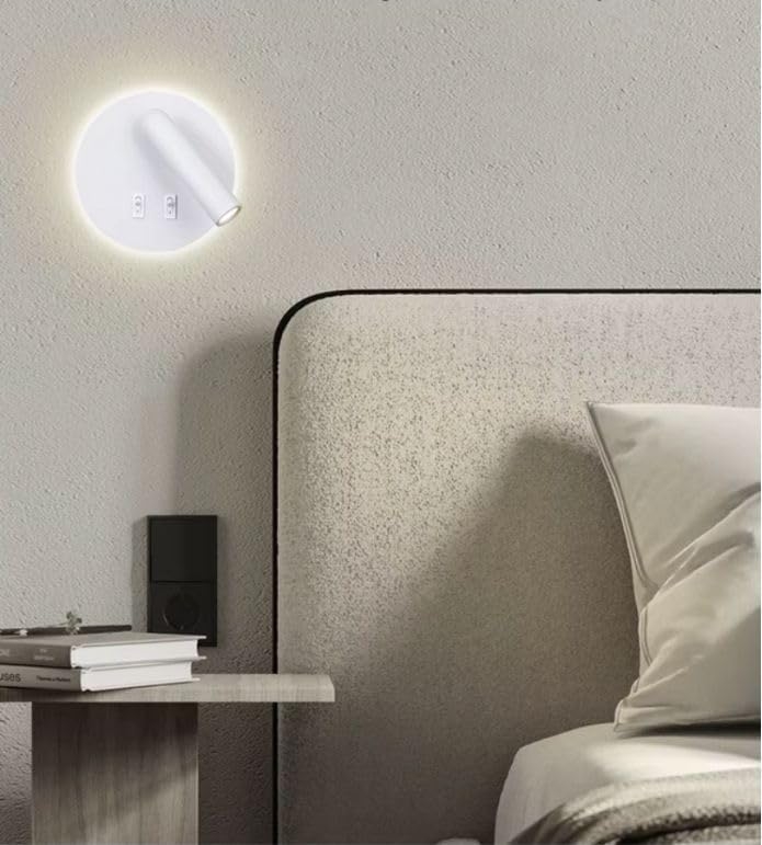 4115 Aplique LED de pared orientable y giratorio, lacado Blanco mate, led 3+9W 3000K. - Imagen 6