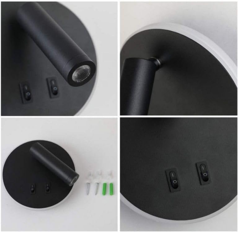 4116 Aplique LED de pared orientable y giratorio, lacado Negro mate, led 3+9W 3000K. - Imagen 5