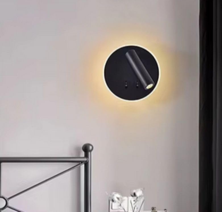 4116 Aplique LED de pared orientable y giratorio, lacado Negro mate, led 3+9W 3000K. - Imagen 7