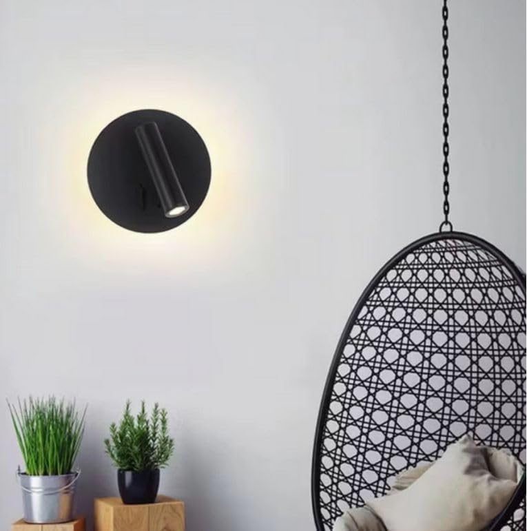 4116 Aplique LED de pared orientable y giratorio, lacado Negro mate, led 3+9W 3000K. - Imagen 9