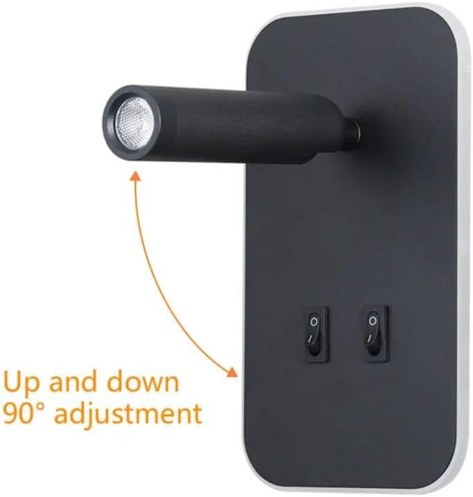 4118 Aplique LED de pared orientable y giratorio, lacado Negro mate, led 3+9W  3000K. - Imagen 6