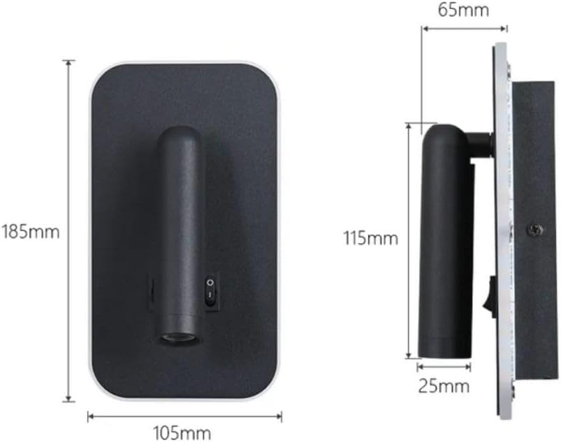 4118 Aplique LED de pared orientable y giratorio, lacado Negro mate, led 3+9W  3000K. - Imagen 8