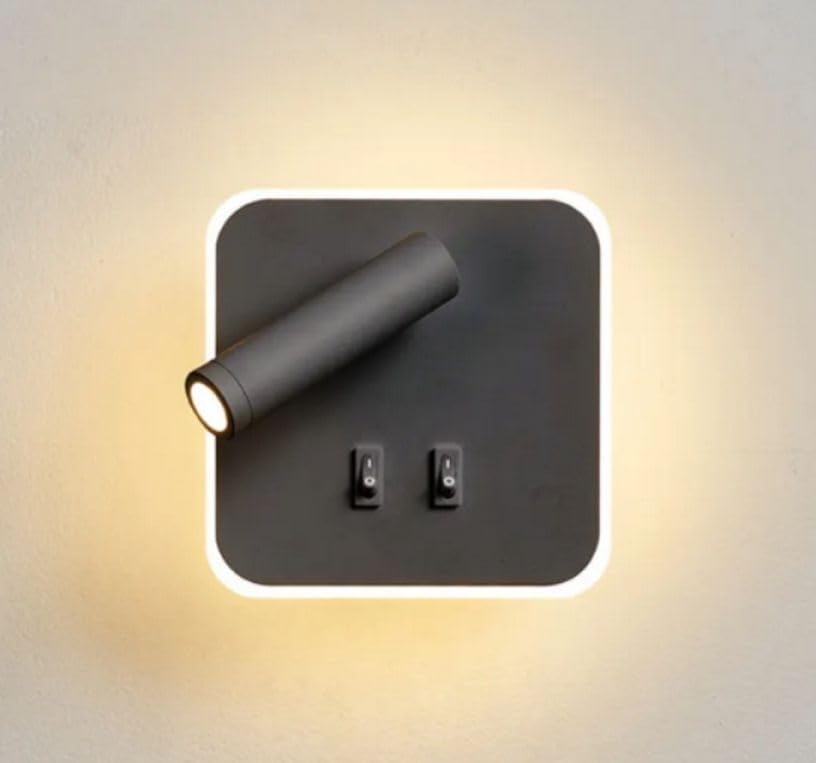4005 Aplique LED de pared orientable,12w  Negro mate, 14cm
