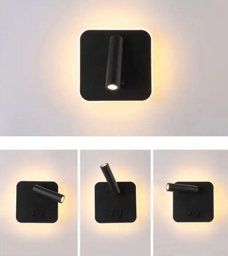 4005 Aplique LED de pared orientable,12w  Negro mate, 14cm - Imagen 2
