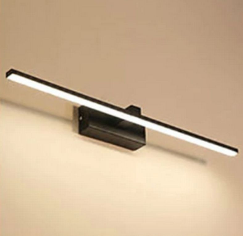 4119 Aplique LED  de pared para iluminar cuadros y espejos, led 8W y 800 lúmenes, tono de luz cálido, Negro mate. 40cm