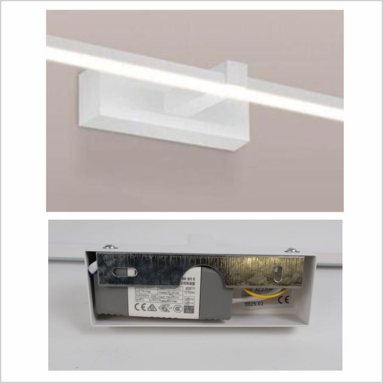 4120 Aplique LED de pared para iluminar cuadros y espejos, led 8W y 800 lúmenes, tono de luz cálido, Blanco mate. 40cm - Imagen 8
