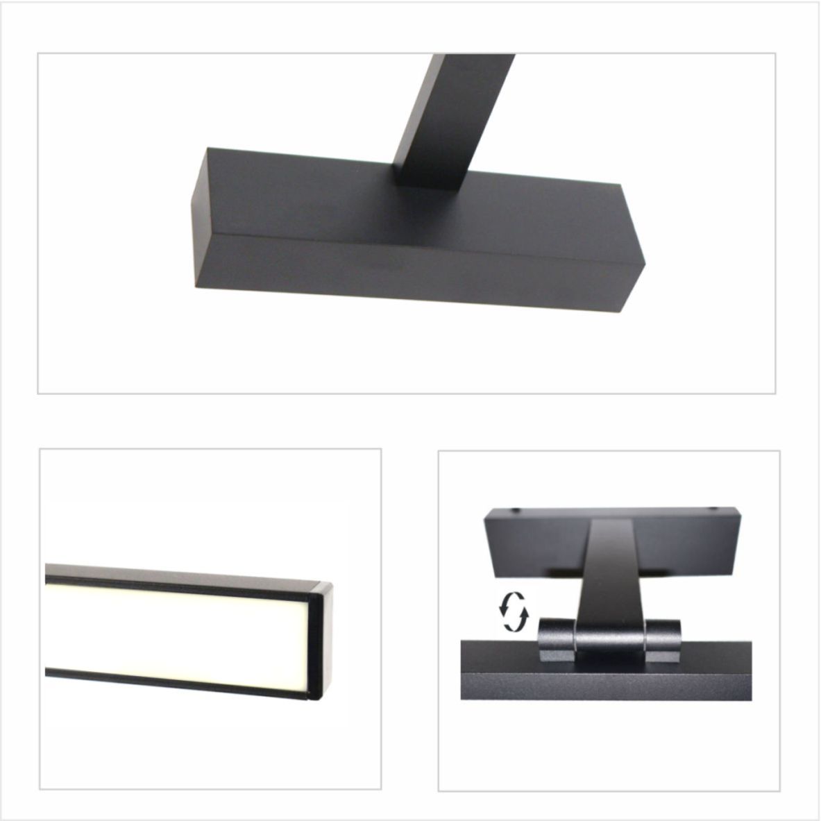 4127 Aplique LED de pared 60 cm – Negro mate, 14W, luz cálida. Articulado - Imagen 7