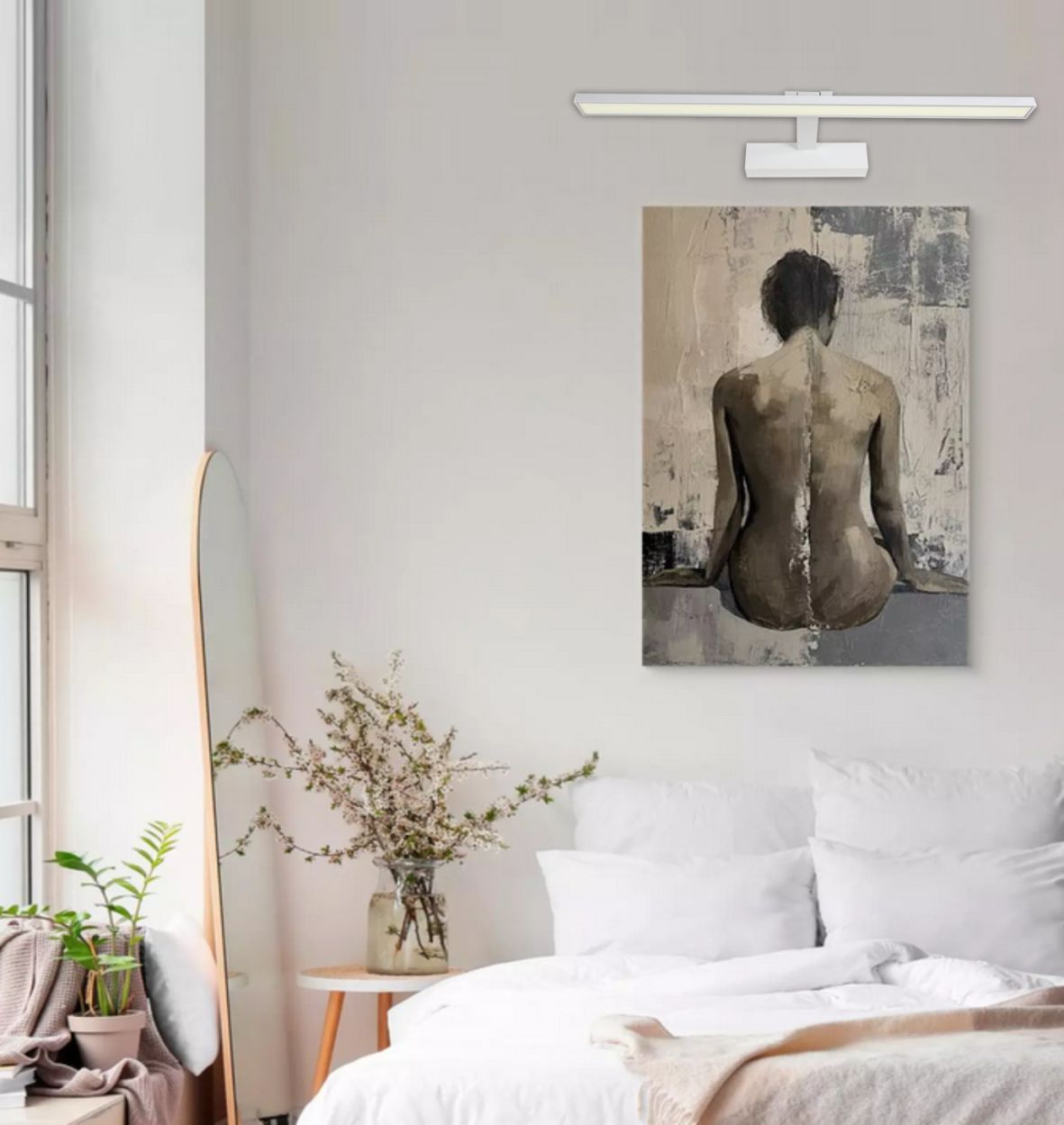 4128 Aplique LED de pared 60 cm – BLANCO mate, 14W, luz cálida. Articulado - Imagen 7