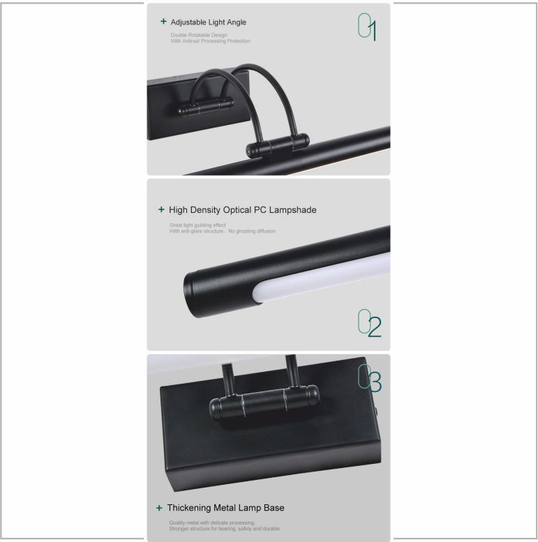 4134 Aplique led de pared  90cm 16W Negro Mate, Luz calida Articulado - Imagen 6